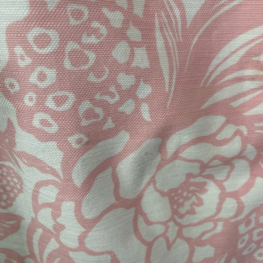 Talbots Dress Womens 8 Pink White Floral Sheath Lined Keyhole Back Zip Career - Picture 2 of 4
